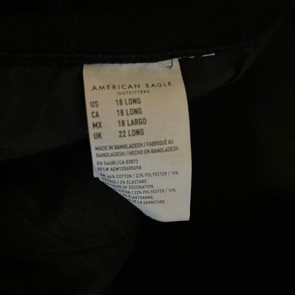 American Eagle Next Level Stretch Black Jegging Size 18 Long - Picture 4 of 5
